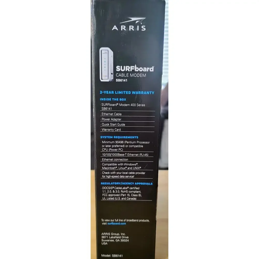 ARRIS SURFboard SB6141 DOCSIS 3.0 Cable Modem - White - New In Box